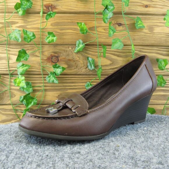 Lauren Ralph‎ Lauren  Women Pump Heel Shoes Size 8 Medium Brown Leather - Picture 1 of 9